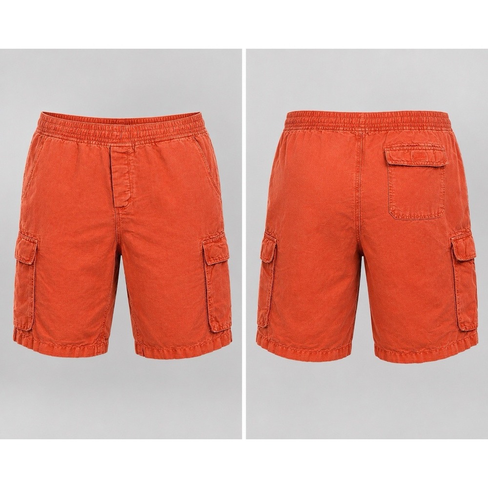 Carbon 2 Cobalt SHORTS Mens LARGE DRAWSTRING Cotton Cargo RUST Utility Casual